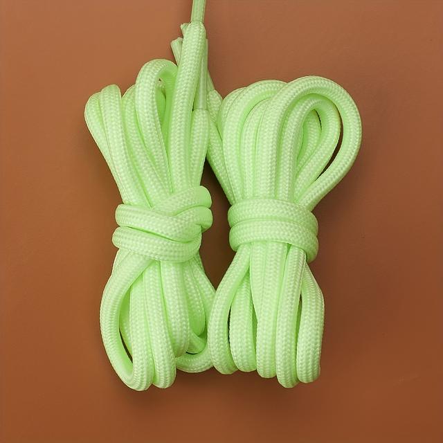 TEMU 1pair Fluorescent Green Shoelaces For All Shoes, Fluorescent Laces For Party Favor, Night Running