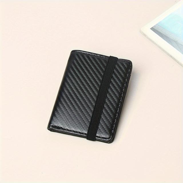TEMU 1pc Band Pu Double Fold Wallet, Credit