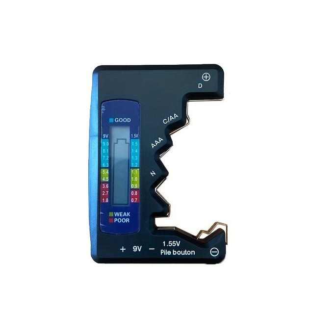 TEMU Digital Battery Tester - Bt-886 Lcd Display - Check Capacity & Diagnose Button Cells Easily!