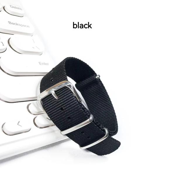 TEMU な無地ナイロン時計バンド - 快適で通気性があり、ステンレススチールバックル付き、幅1.8cm/2cm/2.2cmで利用可能