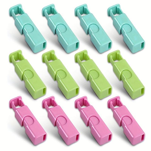 TEMU 12pcs & Lock Bag Clips - Plastic, Seal For Bags, Bread & Snacks, Kitchen Organization Must-have