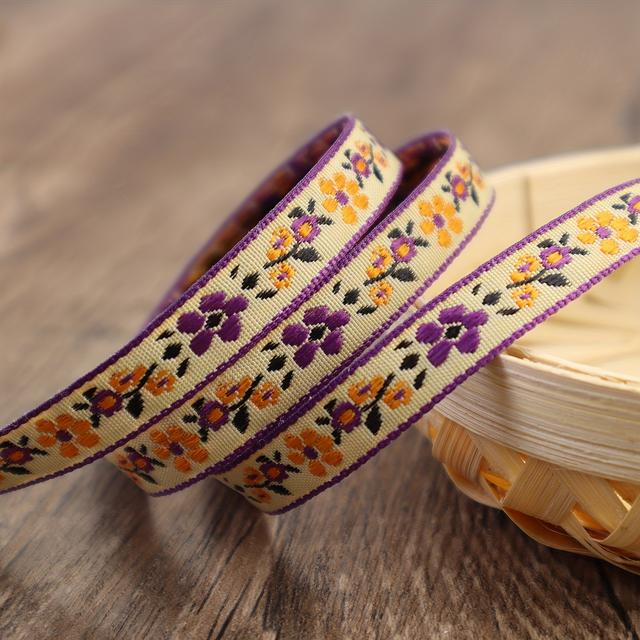 TEMU Jacquard Lace Ribbon Flower Embroidered Lace Trim For Diy Crafts, Scrapbooking, Gift Wrapping, And Decor