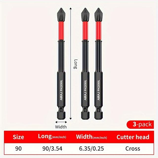 TEMU 3/8/15pcs 90mm S2 High Torque Hand Drill Electric Screwdriver Anti-slip Extension Set | Steel Material, Strong Magnetic