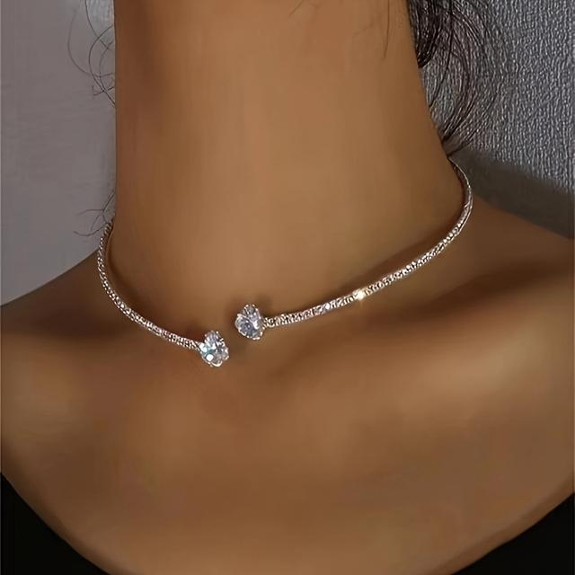 TEMU Colar De Nascimento Monocromático Com Pedras Preciosas Exclusivas E Brilhantes, Banhado A Ouro 14K, Joia De Pescoço Estilo Boho Para Mulheres