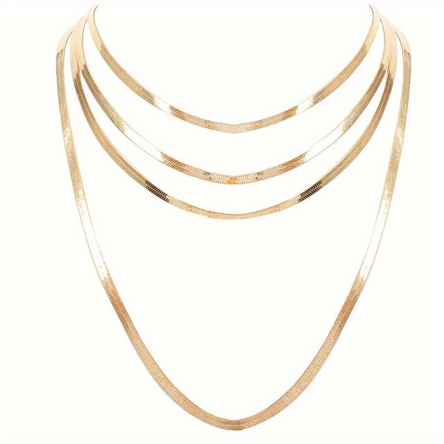 TEMU 1pc Vintage Hip Hop Style 14k Golden Plated Snake Bone Chain Necklace, Iron Material, Daily & Party Accessory, All-
