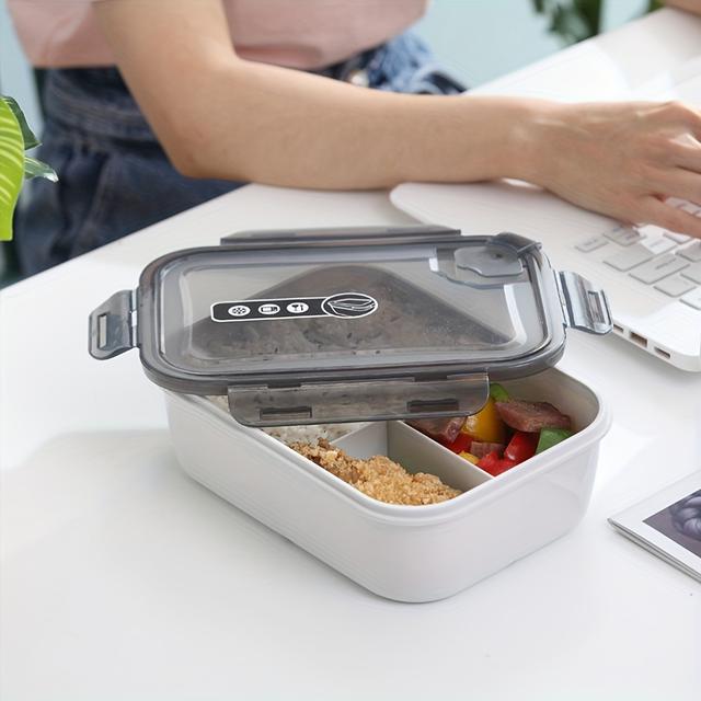 TEMU 多機能プラスチック - 電子レンジ対応、オフィス&学校用に最適な仕切り付き容器、簡単お手入れ、バックトゥスクール