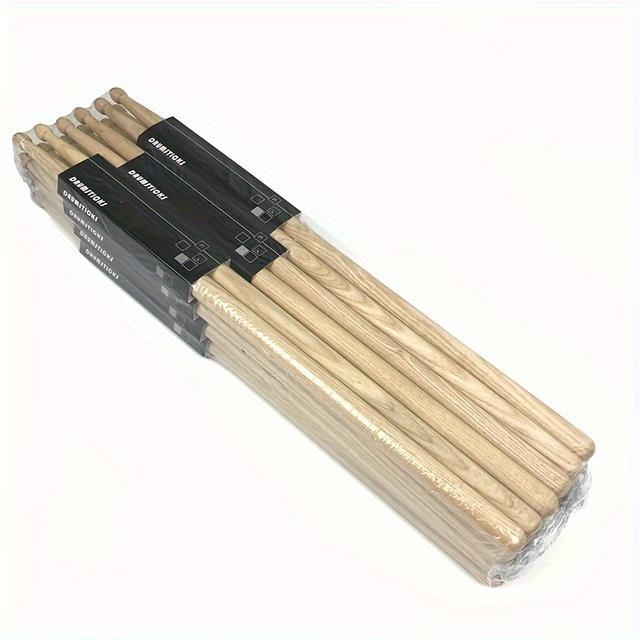 TEMU Lot de 12 de Batterie en Premium - 5A/7A Bois , Haute Qualité pour Jazz & Batteries à Percussion, Marron avec Noirs, Idéal pour Débutants &
