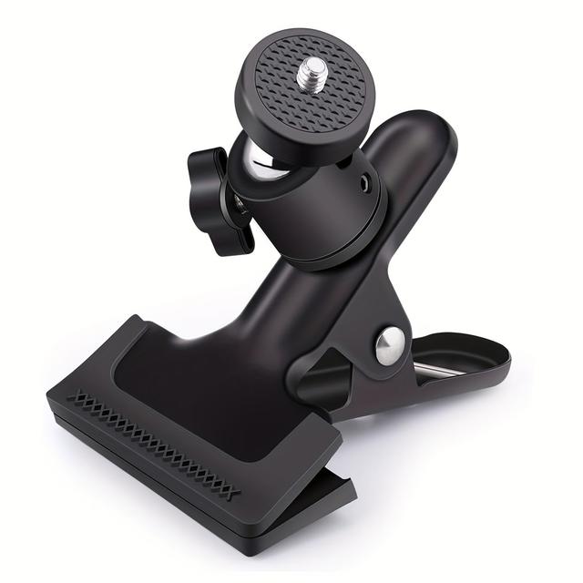 TEMU Clamp Mount, Camera Flash Mount, Phone Mount, 360° Camera Clamp, Clamp Tripod Flash Rail Mounting Adapter With 1/4" Threaded Ball Head, Compatible With Hero Dslr Camera Tripod