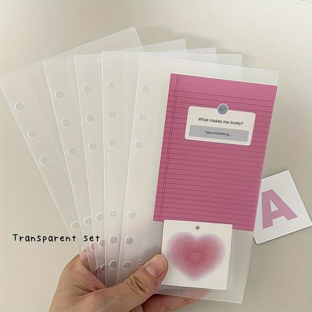 TEMU 5pcs A6 Binder Devider Bag, Saving Pocket Banknotes Holder Organizer, Loose Leaf Ring Pp Separator Pages Budget Book Accessory