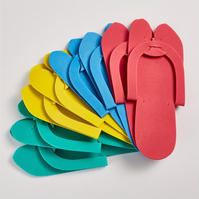 TEMU 12 Pár Spa Papucs, Csúszásmentes EVA Papucsok Spa Partikra, Hajtható Hordozható Papucsok Pedikűrre, Manikűr Szalonokra és Pedikűr Partikra, Véletlenszerű Színek