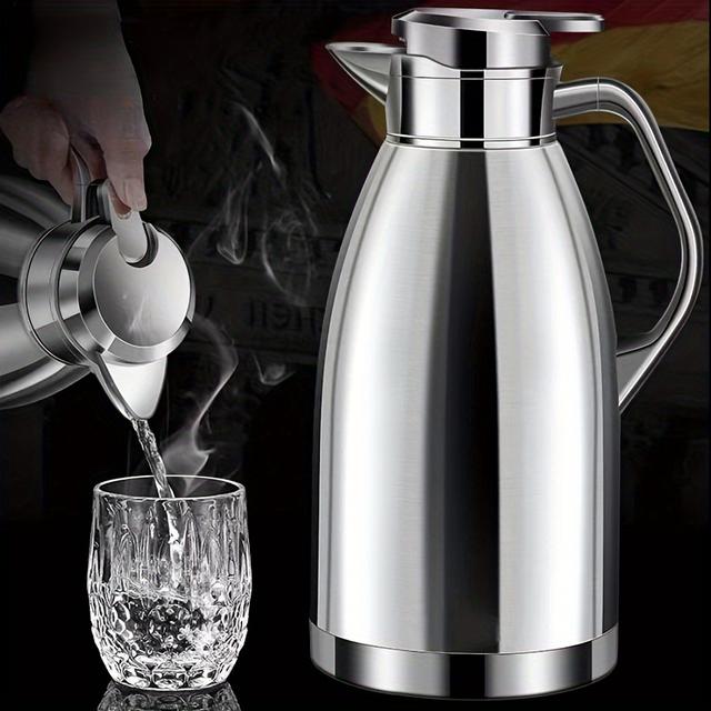TEMU Sus304 Stainless Steel Coffee Pot, Home , Teapot, Hot Water Bottle, Outdoor , Convenient Portable Camping Water Bottle