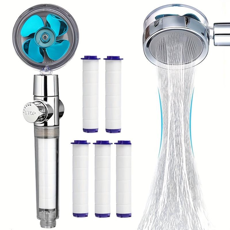 TEMU 1set Turbocharged Showerhead, Handheld Turbo Fan High Pressure Showerhead With 5 Filters, Household Shower For Bathroom, Bathroom Additions For Shower Use For Shower Use