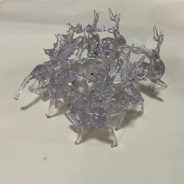 TEMU 1 sztuka Świąteczne Girlandy z Reniferami na Noworoczne Drzewka Bożonarodzeniowe, Zasłony i Dekoracje do Pokoju, Oświetlenie na Baterii (Bateria Nie Dołączona)