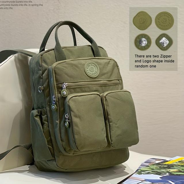 TEMU Women's Backpacks Large Capacity Backpacks For Women Casual Backpacks Women&;s High-capacity School Bag Solid Color Zipper Travel Bag Multi-pocket Laptop Bag