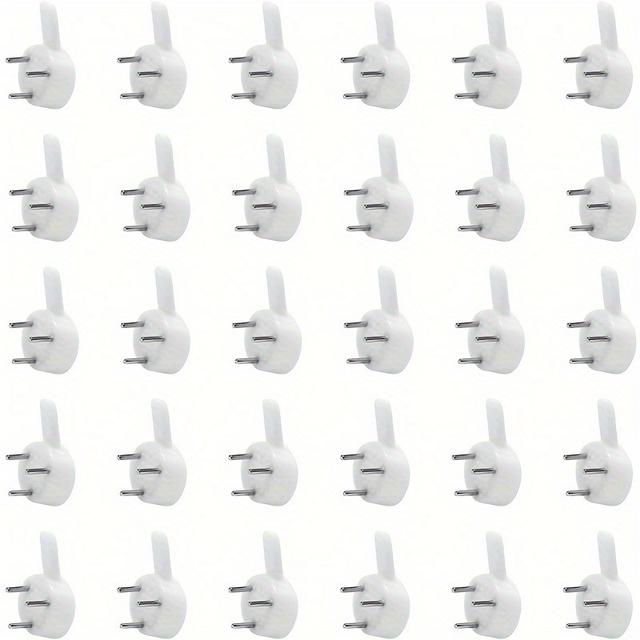 TEMU 50st Vita Hårdväggshängare Utan Märken - Osynliga, Spårlösa Krok för Bild- & Fotoramar, Hållbar ABS-Plast, Skada på Väggen för Små till Medelstora Storlekar, Enkel Installation