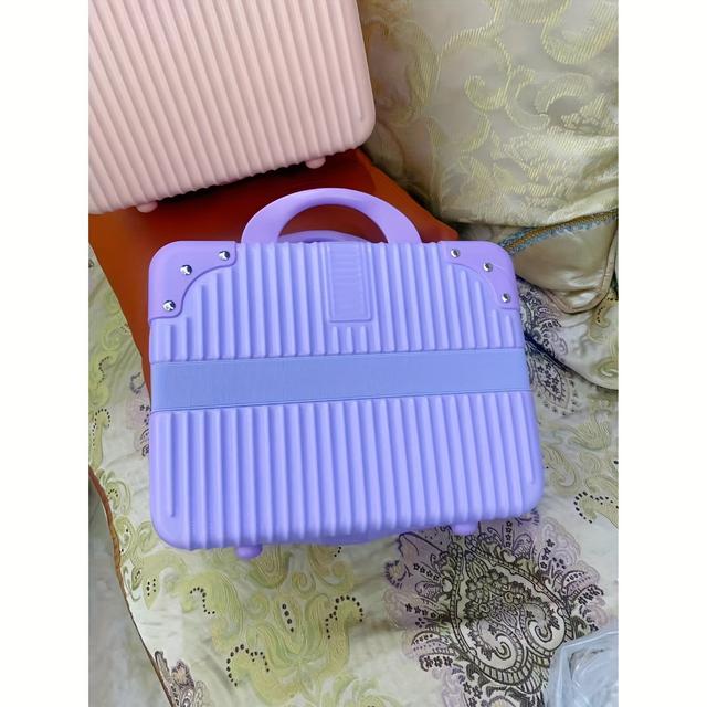 TEMU 14 "small Suitcase Mini Storage Box Fashion Makeup Bag Portable Travel Case Sugar Cube Makeup Bag