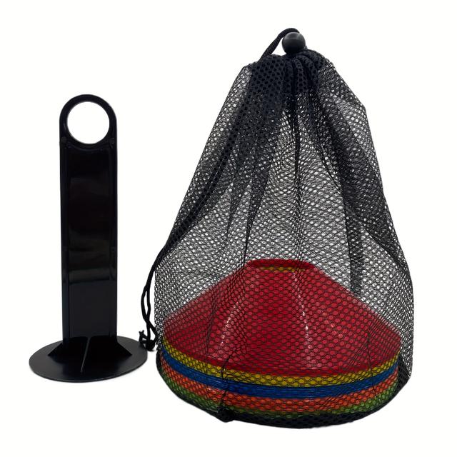 TEMU Logo Fußball Trainingsgerät Straßenblockaden Post Verdickte Verschleißfeste Logo Trainings Hilfsmittel Straßenblockaden Runde Hindernisse Marker Fußball Zubehör