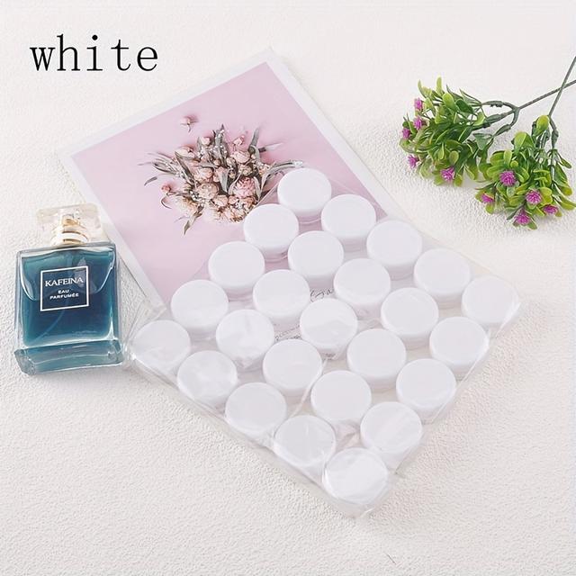 TEMU Set Of 25 Round Transparent Plastic Jars With Lids, Each Holding 3g/0.1oz, In 10 Colors, Suitable For Creams, Lotions, Powders, Glitters, And More, Including Shadow