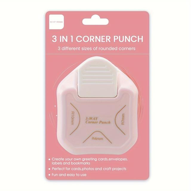 TEMU Corner Rounder Punches, 3-in-1 Corner Cutter Corner Punches For Paper Crafts, Projects, Scrapbooking, Photocards, Business Card Making