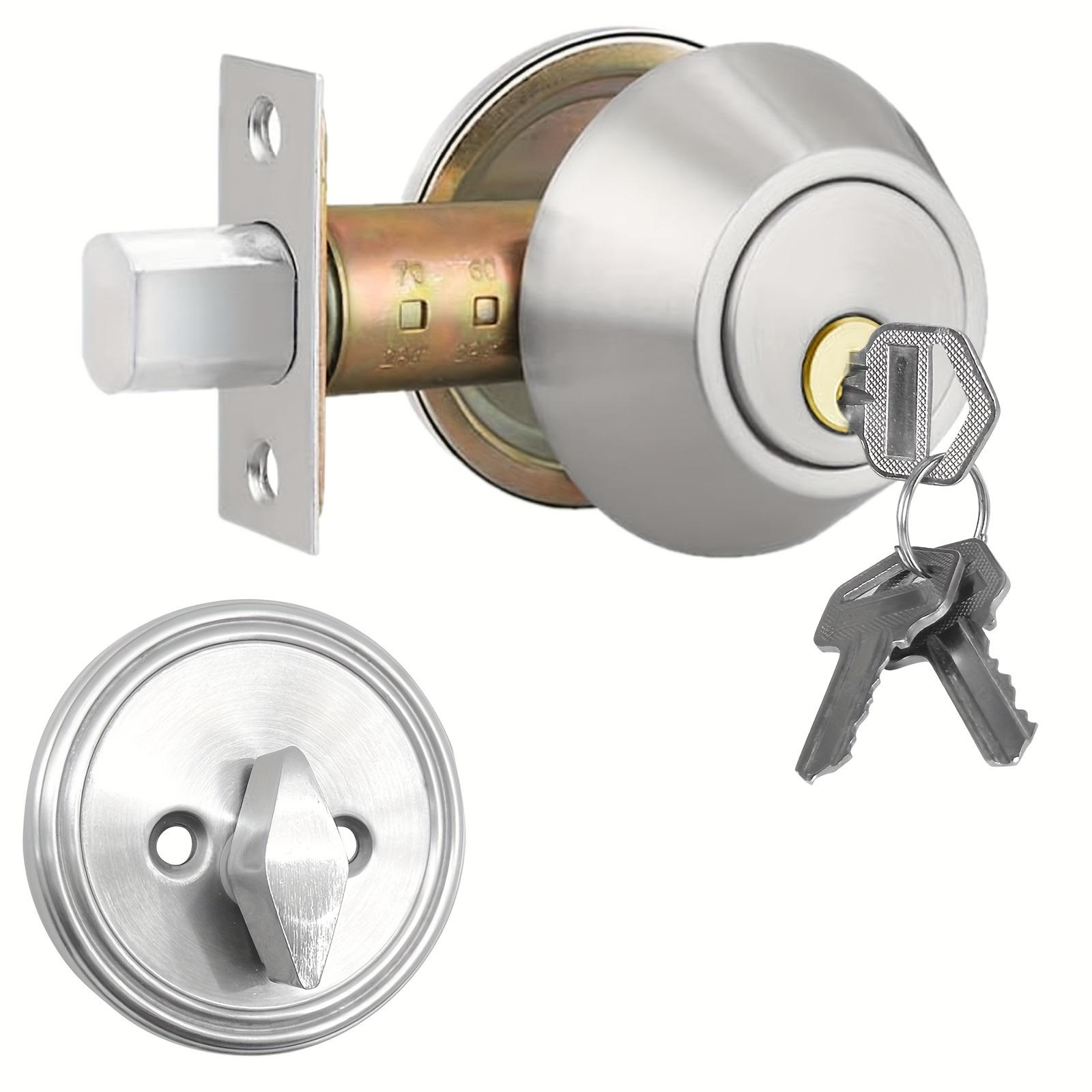 TEMU Key To The Door Lock, Single-sided Front-entry Door Lock, Stainless Steel Door Lock, With Key
