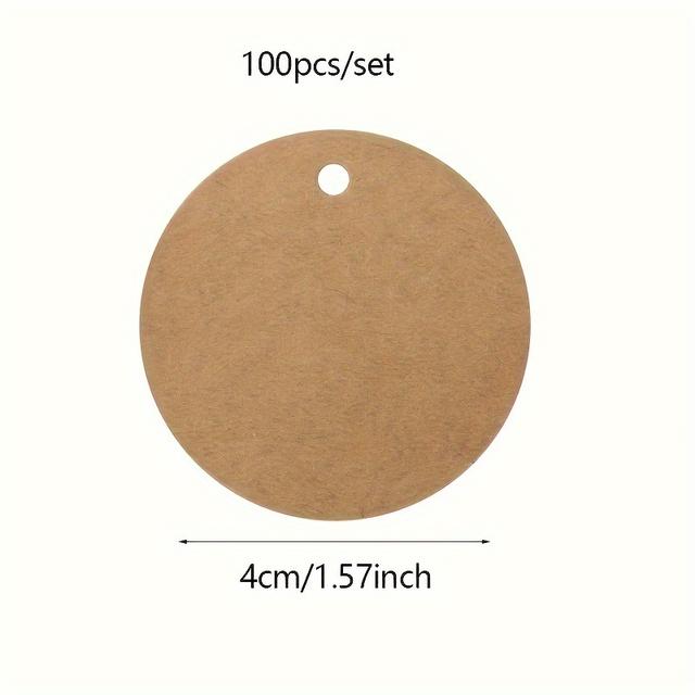 TEMU 100pcs Round Message Cards, Blank Paper, Diy Doodle Hand-painted Cards, Party Gift Wrapping Tags