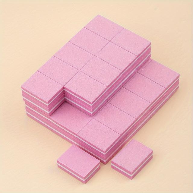 TEMU 50pcs Mini Nail Buffer Sponge, 100/180 Grit Double-sided Polishing File With And High-elasticity Eva, Sharp And Wear-resistant, Suitable For Professional Nail Salons And Home Use