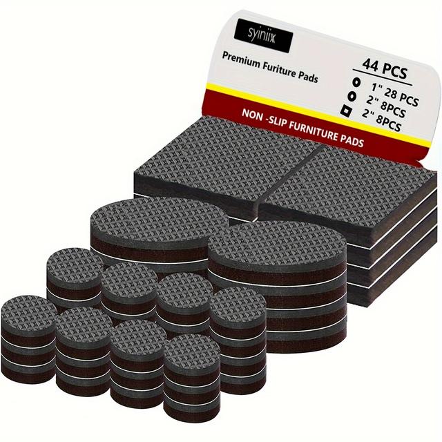TEMU Non-slip Furniture Pads - 44pcs (1+2) Inch Furniture Clamps, Non-slip For Furniture Legs, Self-adhesive Rubber Furniture Feet, Hardwood Floor Protectors, Sofa Bumpers