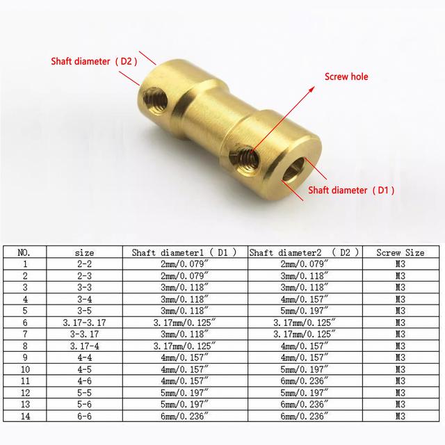 TEMU 2/4pcs 2mm --6mm Brass Flexible Shaft Couplings, Suitable For Aircraft, Aircraft, Ship, And Vehicle Models, Motor Transmission Connectors, Model Additions