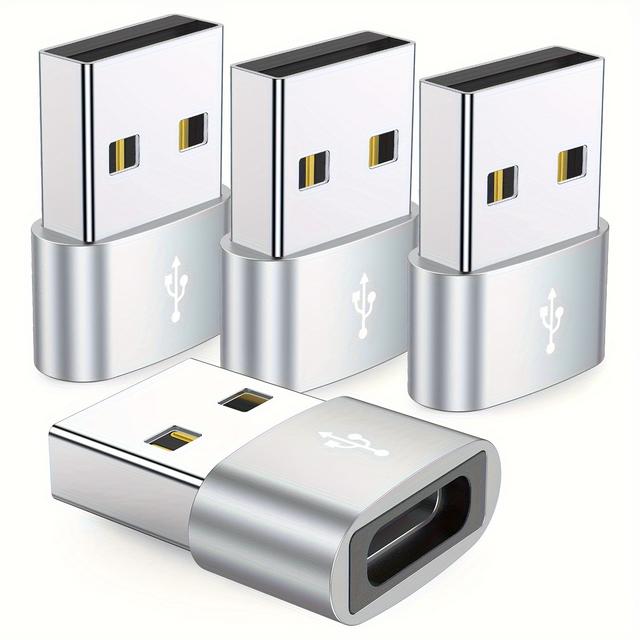 TEMU Usb C 3.0 Female To Usb 3.0 Male Adapter 4-pack, Type C To Usb A Charger Cable Converter, Fast Charging & Data Sync For Mobile Phones