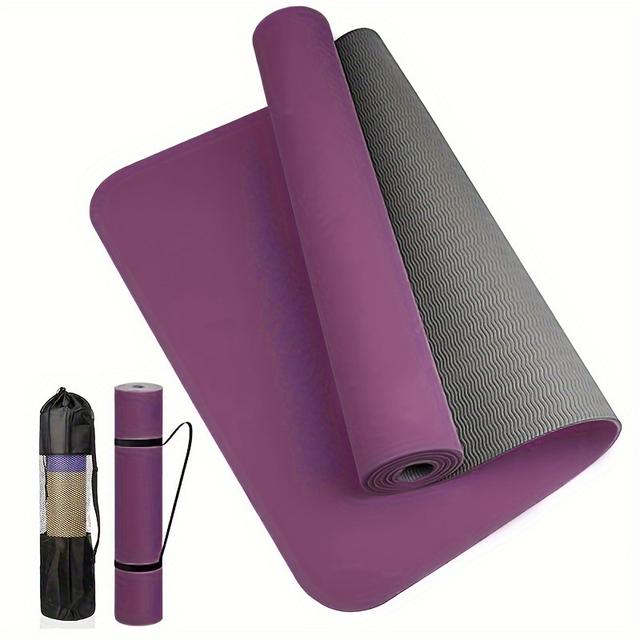 TEMU For Yoga Mat With Non-slip Textured Surface For Yoga Mat With Strap, Thick Workout And Workout Mat For Yoga, Pilates And Fitness