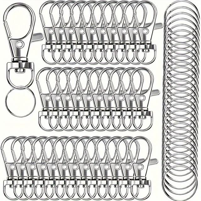 TEMU A Set Of 50 Keychain Hooks Featuring Key Rings, Designed For Diy Projects Involving The Creation Of (includes 25 Metal Rings And 25 Individual Key Rings).