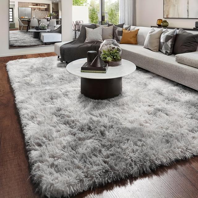 TEMU Soft Plush Nordic-style Tie-dye Rug - Perfect For Living Room, Bedroom, And Coffee Table Decor | Only