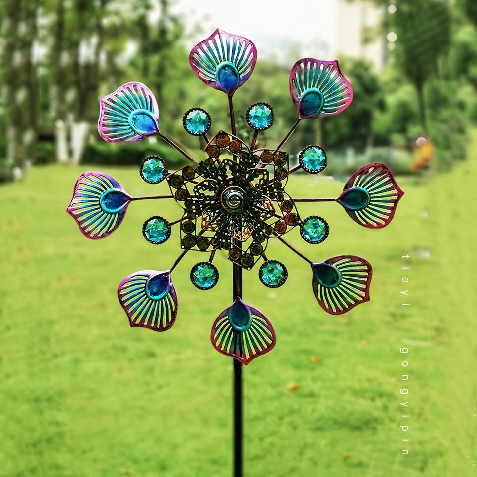 TEMU Wind Spinner, 35.4 Inches, Iron Outdoor Garden Decor For Yard Lawn, No Required