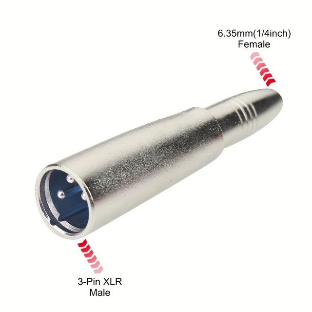TEMU 1/4 Inch Male To 3 Pin Xlr Female Adapter Stereo 6. Female To 3-pin Xlr Male Mixer Juitar Microphone Connector 6.5-xlr 1/4inch Plug