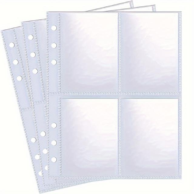 TEMU HDHUIUN 25枚セット A5バインダー写真カードホルダー、200ポケット、両面4ポケットデザイン、トップローディング、クリアK-POP、3サイズ（2.5x3.5インチ、3.5x5インチ、5x7インチ）