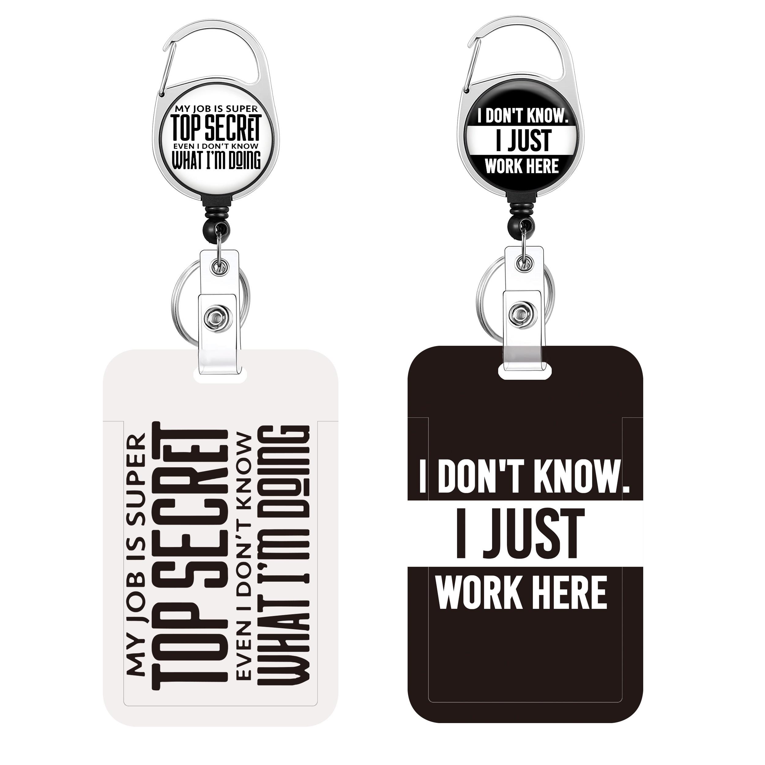 TEMU 2d 2 Sets Of Id Card Holders, Retractable Badge Reels, Badge Clips, Medical And Nursing Office Id Card Holders, Student Id Card Holders, Retractable Access Card Holders, Keychains
