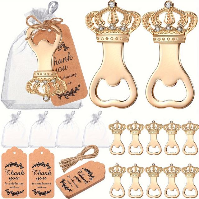 TEMU 16pcs, Bottle Opener, Creative Crown Shape Bottle Opener, Solid Color Bottle Opener, Suitable For Bar Or Household, Barware Tool, Wedding Party Favor Gift, Bar Accessories, Kitchen Gadget