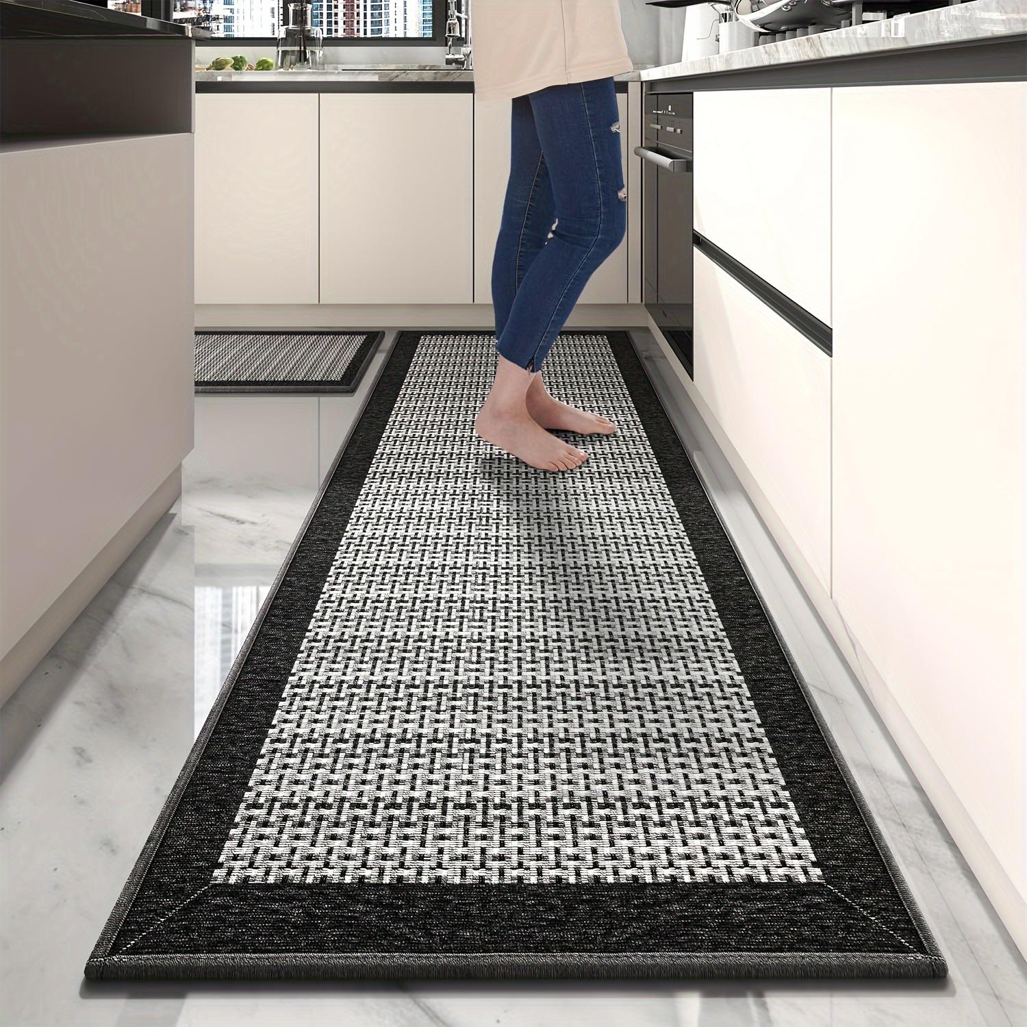 TEMU 2pcs Ultra Absorbent Kitchen Mats With Non-slip Rubber Backing - Machine Washable, Low Pile Design For Dining &