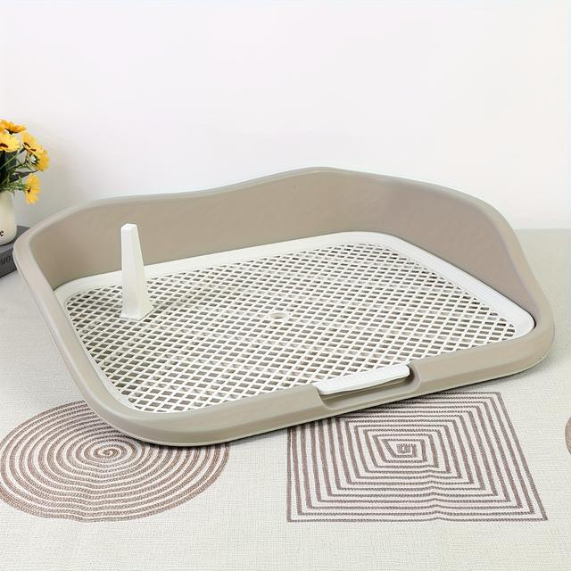 TEMU 再利用可能で洗える犬用トイレトレーナー、上部にフェンスと尿ポストが付いており、屋内犬用に簡単に取り外し可能な犬用トイレ、クが簡単。