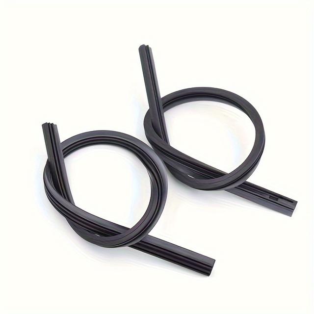 TEMU 2pcs Silicone 26-inch Universal Frameless Windshield Wiper Blade Refill Adhesive Strip Cuttable