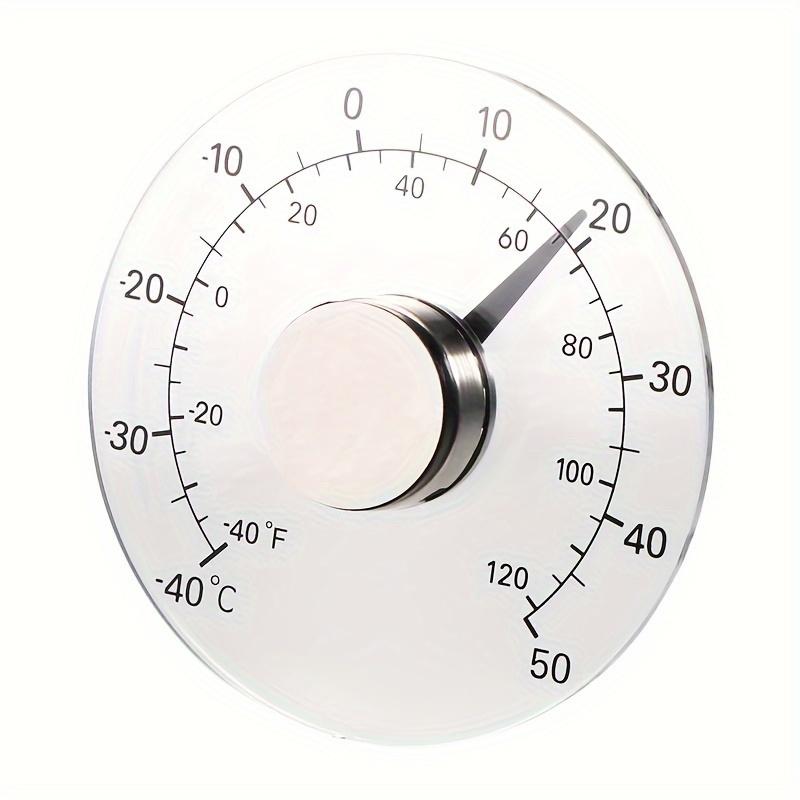 TEMU Outdoor Thermometer For Home Use,, Self-adhesive, Transparent For Windows And Doors, Mechanical, Battery-free