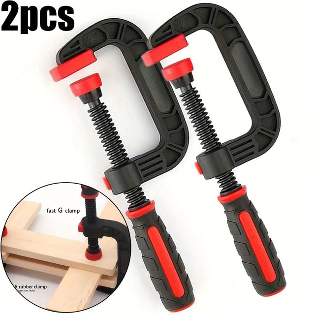 TEMU 2pcs 7 Inch Plastic Spring Clamps For Woodworking Wood Clamps With Powerful Clamping Force Reinforced Plastic Nylon Clamps Jaw Opening Clamps With Heavy Duty Spring For Crafts