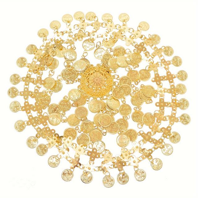 TEMU Bohemian Ethnic Alloy Tassel Women's Carved Chain Hair Ornament Gift