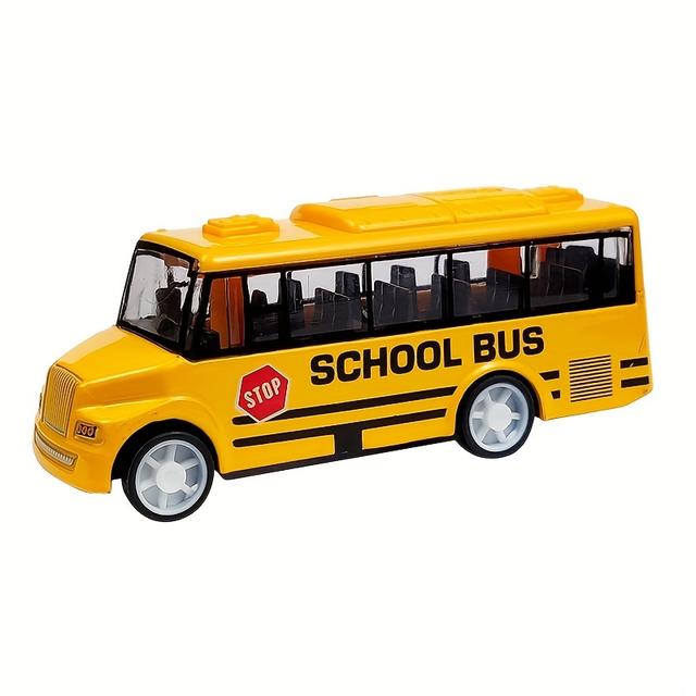 TEMU Metal School Bus Alloy Car Model Alloy Pull Back Bus Toy Car Car Decoration Toy