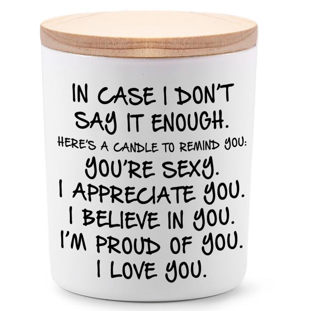 TEMU Lavender Scented Soy Candle - Perfect Gift For Her, Unique & Funny For Valentine's Day, Anniversary, Christmas, Birthday - Includes Glass Jar, Gifts For Her, Girlfriend Wife