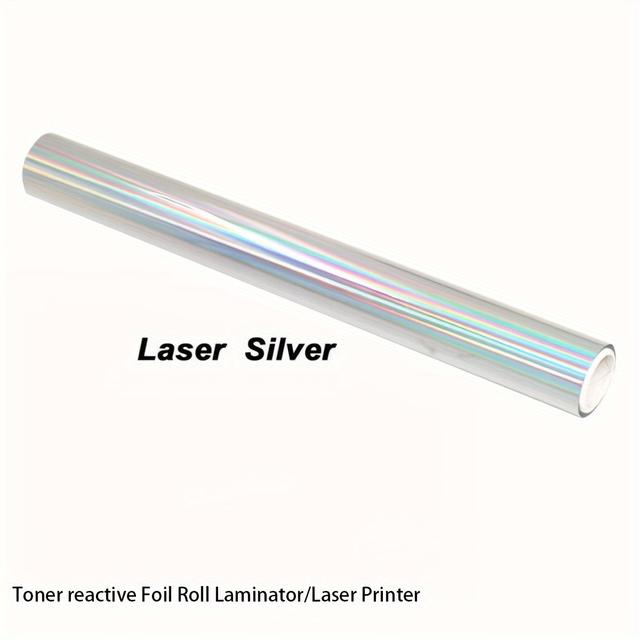 TEMU Alinacraft 5m(length)x19cm(width) Laser Toner Reactive Foil Roll,use Laminator Laser Printer,paper Holographic Heat Transfer Craft Foil For Handmade Craft Accessories-laser Silvery