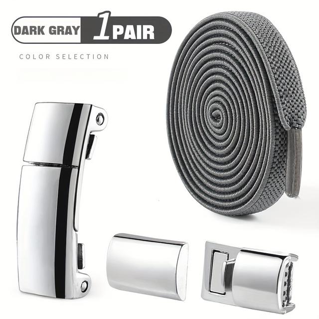 TEMU 1 Par Magnetiska Skosnören Utan Knut - Elastiska Platta Snören med Säkert Låsspänne för Sneakers & Stövlar, Hållbar Acetatfiber, Enkel Fästning