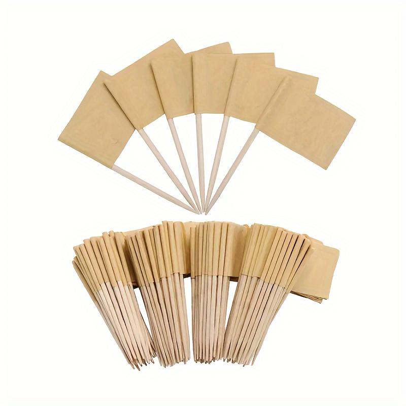 TEMU 100pcs Blank Toothpick Flags Cheese Markers Food Labels For Party Buffet Cheese Labels For Charcuterie Board Cheese Board Additions Flag Toothpicks For Appetizers
