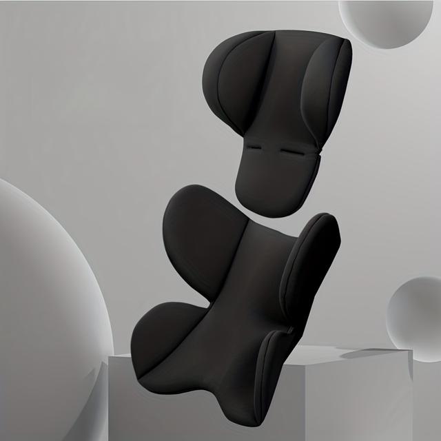 TEMU Thick Sponge Car Seat Cushion For Kids With Neck And Lumbar Support - Removable, Portable Design,