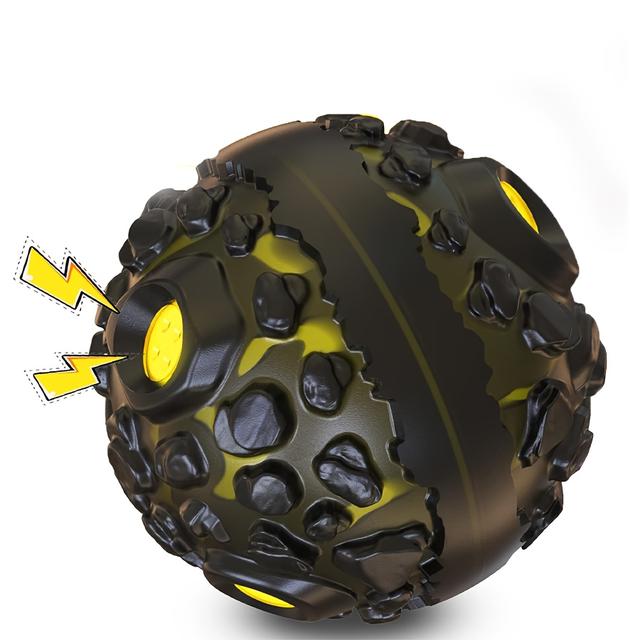 TEMU Interactive Chew With - -free Rolling Meteorite Ball, No /, Durable Plastic Teething For Puppies, Noise-making Sensory Play For Pomeranian, Shih Tzu, Chihuahua & Small Breeds